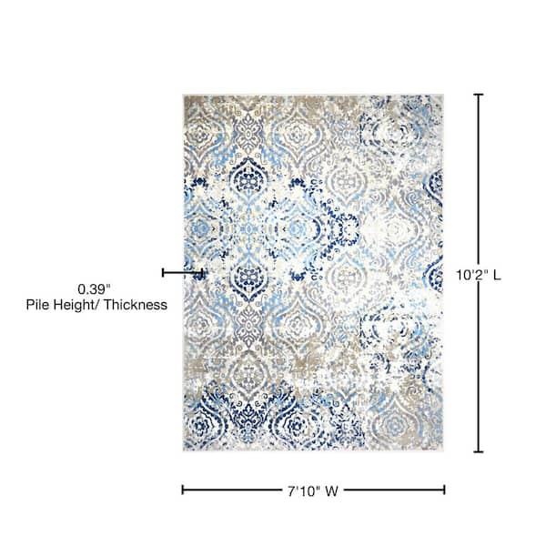  Home Dynamix Melrose Audrey Area Rug, 8x10, Ivory/Blue