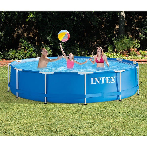 Intex 12 ft. x 30 in. Metal Frame 1718 Capacity Above Ground Pool 28210EH - The Home Depot