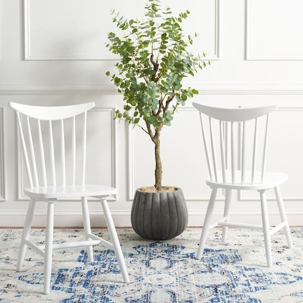 SAFAVIEH Jodan White 17.12 in. Wood Dining Chair (Set of 2)