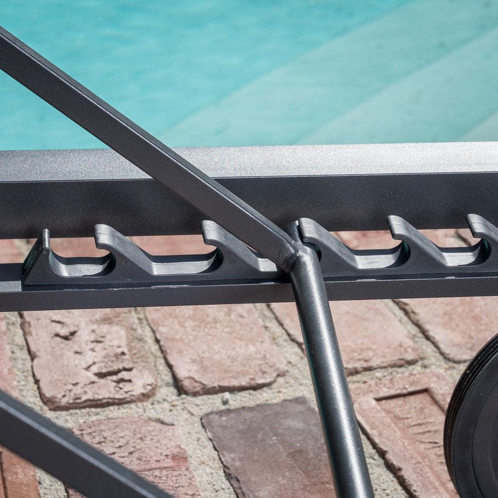 Gray Adjustable Aluminum Sling Chaise Lounge Chair