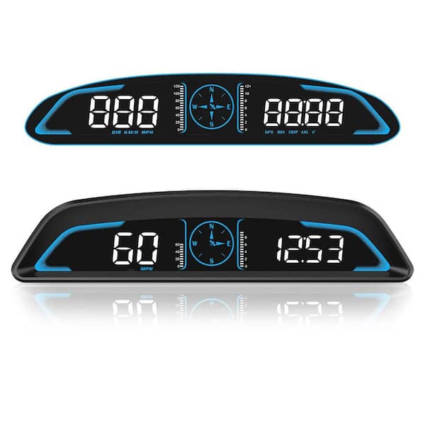Lukyamzn 5.5 in. LCD GPS Speedometer Heads Up Display with Overspeed and Fatigue Alerts for All Vehicles