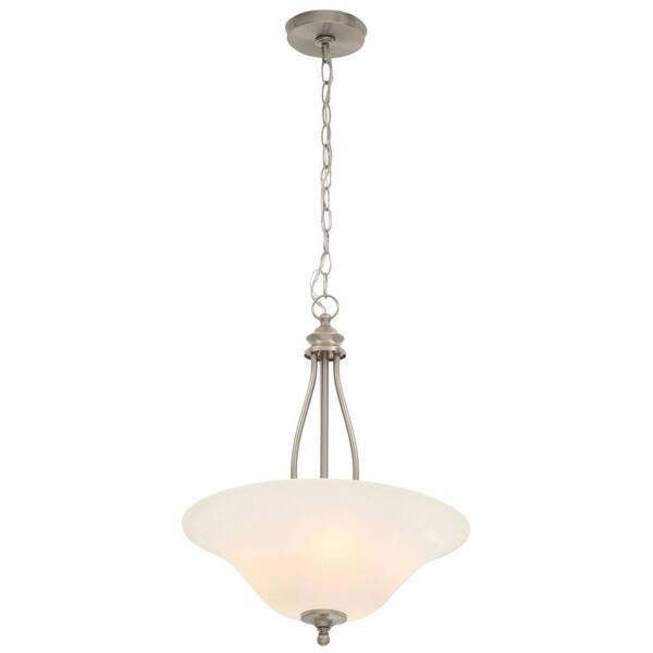 Commercial Electric 3 Light Brushed, Commercial Chandelier Lighting Fixtures