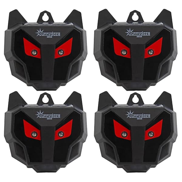 Sunnydaze Solar Wall-Mounted Nocturnal Animal Repellents - 4-Pack