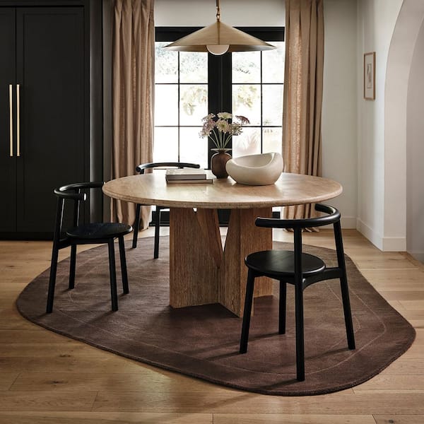 Canyon Abstract Wool 4 ft. x 6 ft. Dark Brown Indoor Shaped Rug