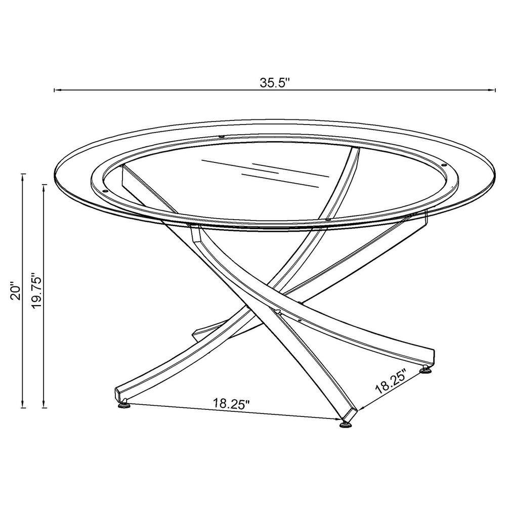 Round Gold Glass Top Coffee Table with Metal Base