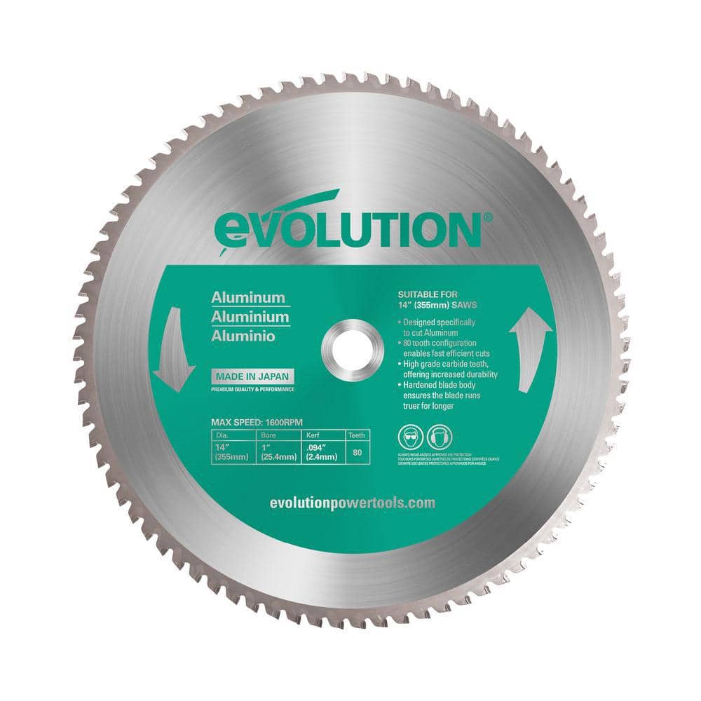 Evolution Power Tools 14 in. 80-Teeth Aluminum Cutting Saw Blade 14BLADEAL  The Home Depot