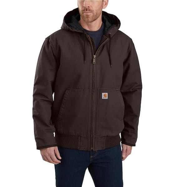Carhartt Men S 3 X Large Dark Brown Cotton Loose Fit Washed Duck Insulated Active Jac 104050 Dkb
