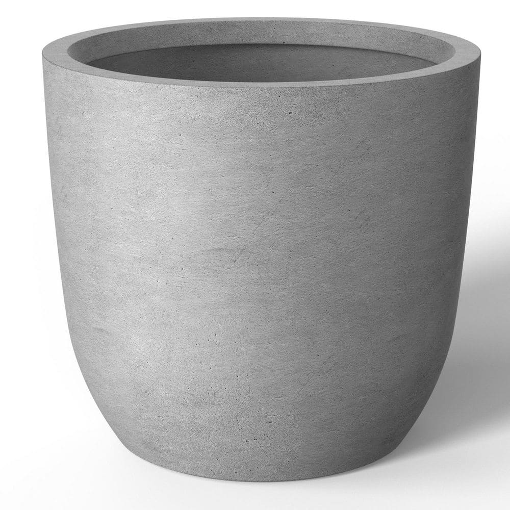 17 in. Large Natural Gray(Enhanced Interior) Concrete Round Planter / Pot with Drainage Holes price history on PriceWatchPro