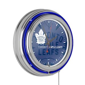 Toronto Maple Leafs Blue Watermark Lighted Analog Neon Clock