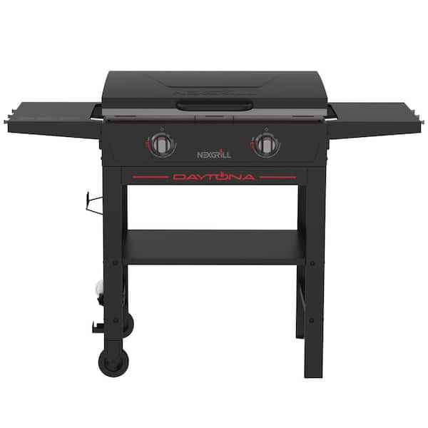Daytona 2 Burner Propane Gas Griddle in Black with PVC Cover