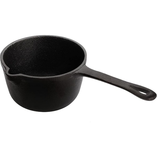 1-Piece Black Cast Iron Basting Pot Heavy Duty Construction Superior Heat Retention Oven Grill Compatible Set