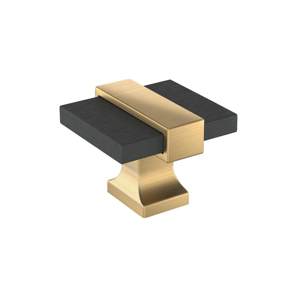 Overton 1-3/8 in. (35mm) Length Brushed Matte Black/Champagne Bronze Square Cabinet Knob price history on PriceWatchPro