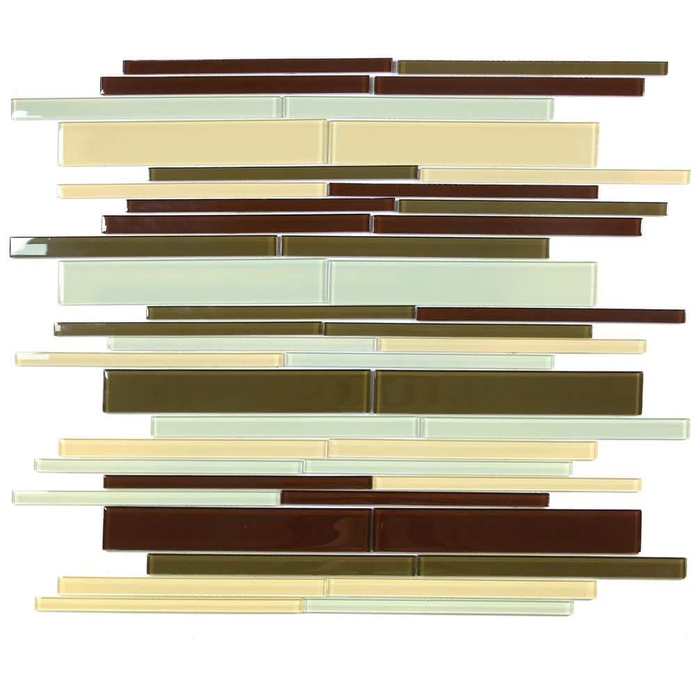 12" x 12" Multicolor Glossy Glass Mosaic Tile