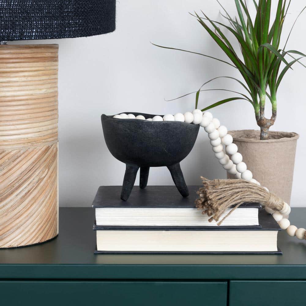 Matte Black Terracotta Footed Bowl Planter
