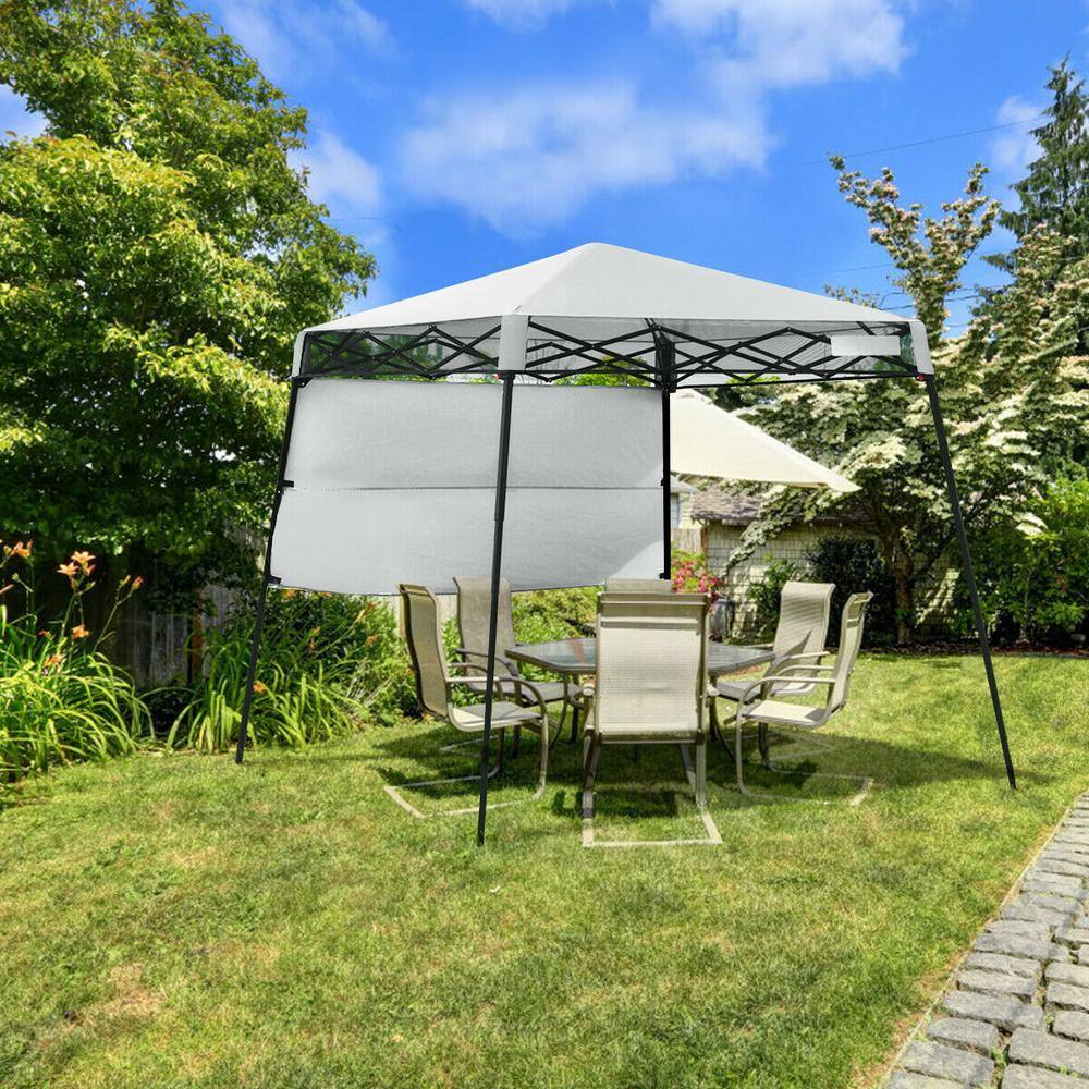 Gray 7 x 7 ft Adjustable Portable Canopy Tent with Backpack