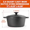 Commercial CHEF Pre-Seasoned 3 Qt. Cast Iron Dutch Oven with Skillet Lid  CHFL3CC - The Home Depot