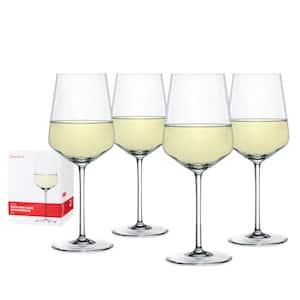 15.5 oz. White Wine Glasses European-Made Lead-Free Crystal, Classic Stemmed, Dishwasher Safe, Gift Set (Set of 4)