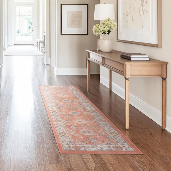 2 ft. x 8 ft. Salmon Crestwood Oriental Indoor Area Rug