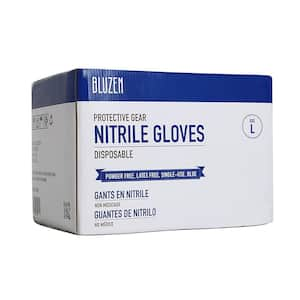 SAFESKIN Blue Medium Duty Disposable Nitrile Gloves Powder-Free Size L  (100-Count) 104842200 - The Home Depot