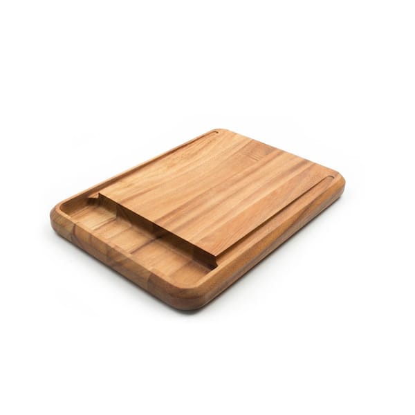 Large Magnetic Cutting Board Made from Walnut Wood | Carved | Juice Grooves  | Magnetic Knife Holder | Anti Slip Rubber Bases | Butcher Block for Meat