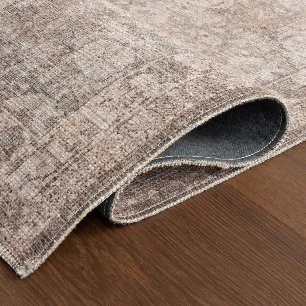 Delphi Dark Beige Rectangular Synthetic Area Rug, 6' 7" x 9'