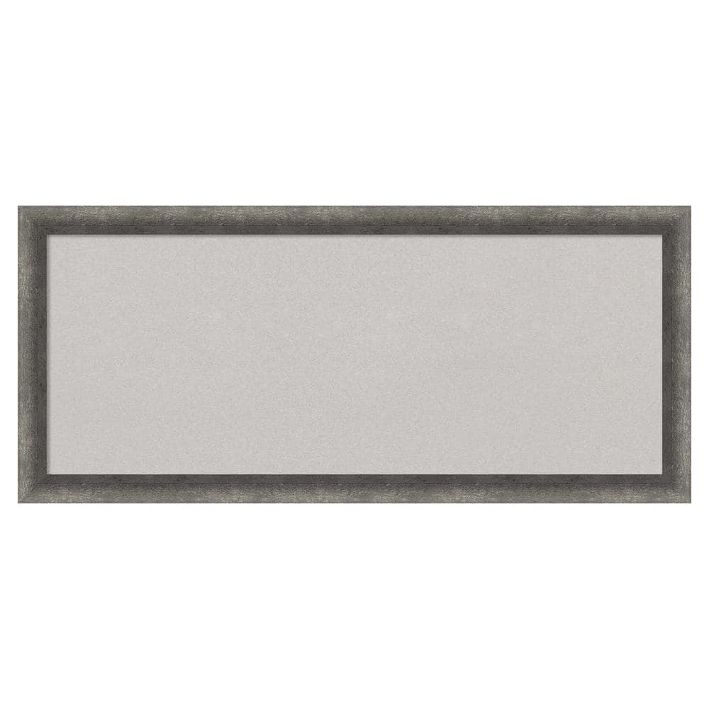 Amanti Art Burnished Concrete Narrow Wood Framed Grey Corkboard 32 in ...