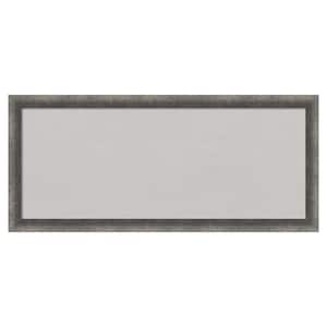 Burnished Concrete Narrow Wood Framed Grey Corkboard 32 in. x 14 in. Bulletin Board Memo Board