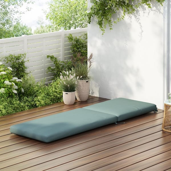 75 in. L x 23 in. W x 3 in. Thick Outdoor Chaise Lounge Cushion Patio Chaise Chair Cushion in Teal