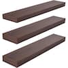  Dark Walnut Kiera Grace Maine 3-Piece Floating Wall Shelves