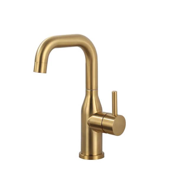Single-Handle Bar Faucet Deckplate Not Included in Gold