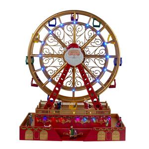 20 in. H x 15 in. W LED Lighted Christmas Big Spinning Ferris Wheel With Holiday Music