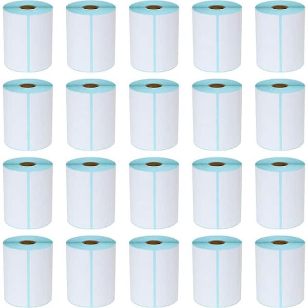 Unbranded 4x6 Direct Thermal Shipping Labels White Perforated 250/Roll 20 Rolls Commercial Grade 17.8 x 9.3 x 7.9 in.