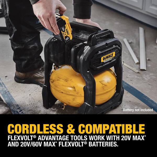 DEWALT - 2.5 Gal. 140 psi Portable 20V Cordless Air Compressor with FLEXVOLT 20V/60V MAX Lithium-Ion 6 Ah Battery