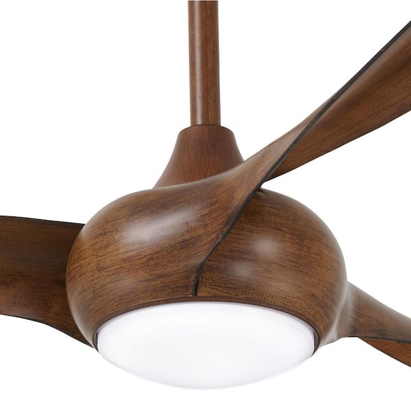 MINKA-AIRE Light Wave 65 in. Integrated LED Indoor Distressed Koa