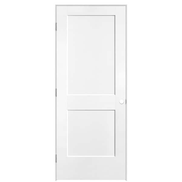 Masonite 32 in. x 80 in. 2-Panel Logan Right-Hand Hollow Core Ultra Pure White Molded Composite Single Prehung Interior Door