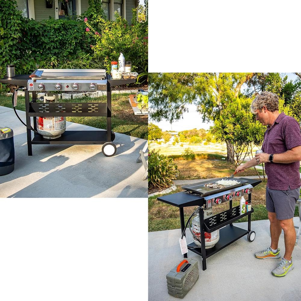 Gas One 4-Burner Black and Stainless Steel Portable Propane Grill