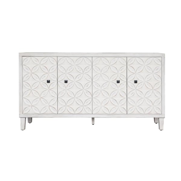 XUJMK Kitchen 60 in. W x 16 in. D x 32 in. H White Linen Cabinet, Accent Storage Cabinet for Living Room, Entryway, Hallway