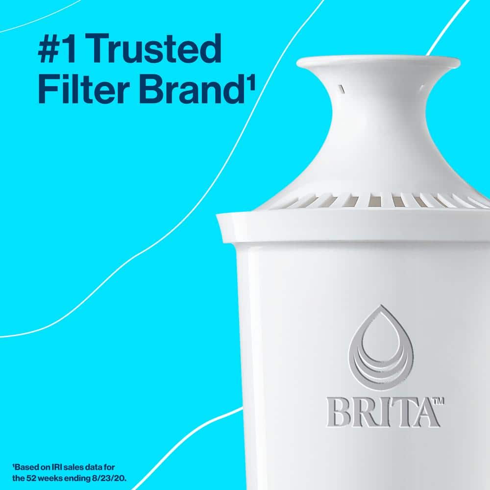 Brita 10-Cup White Plastic Water Filter Pitcher with Charcoal Filter
