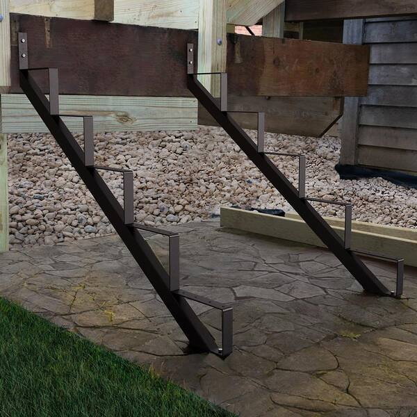 DIYHD 4-Step Steel Stair Stringers (3 Pack) - For Deck Height Up To 35 Inches, Black Coated - View #8