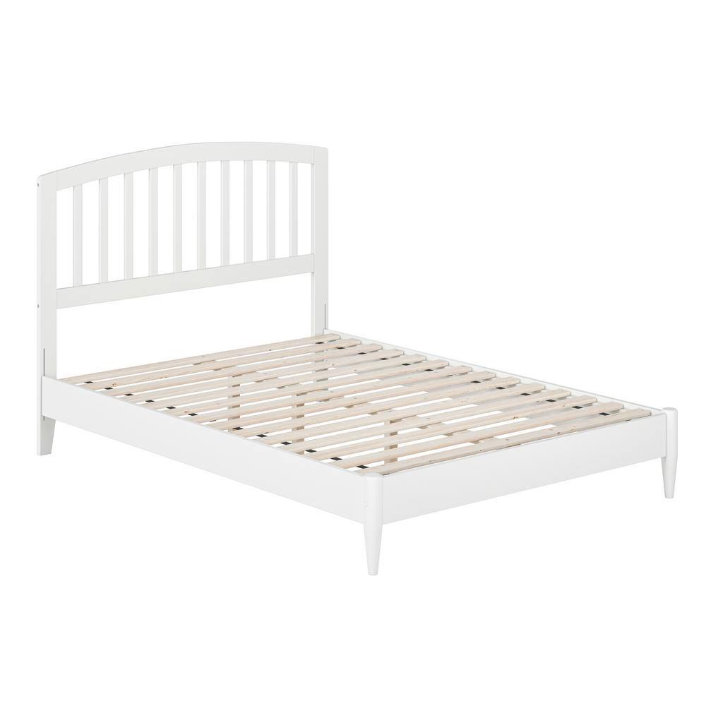 Quincy Full White Solid Wood Low Profile Platform Bed