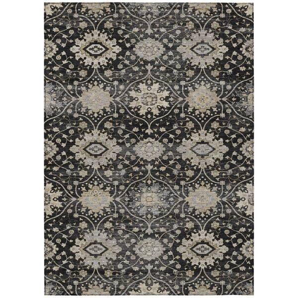 Chantille Machine Washable Indoor/Outdoor Abstract ACN3100 Black 3 ft. x 5 ft. Area Rug