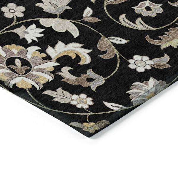 Chantille Machine Washable Indoor/Outdoor Abstract ACN1006 Black 10 ft. x 14 ft. Area Rug