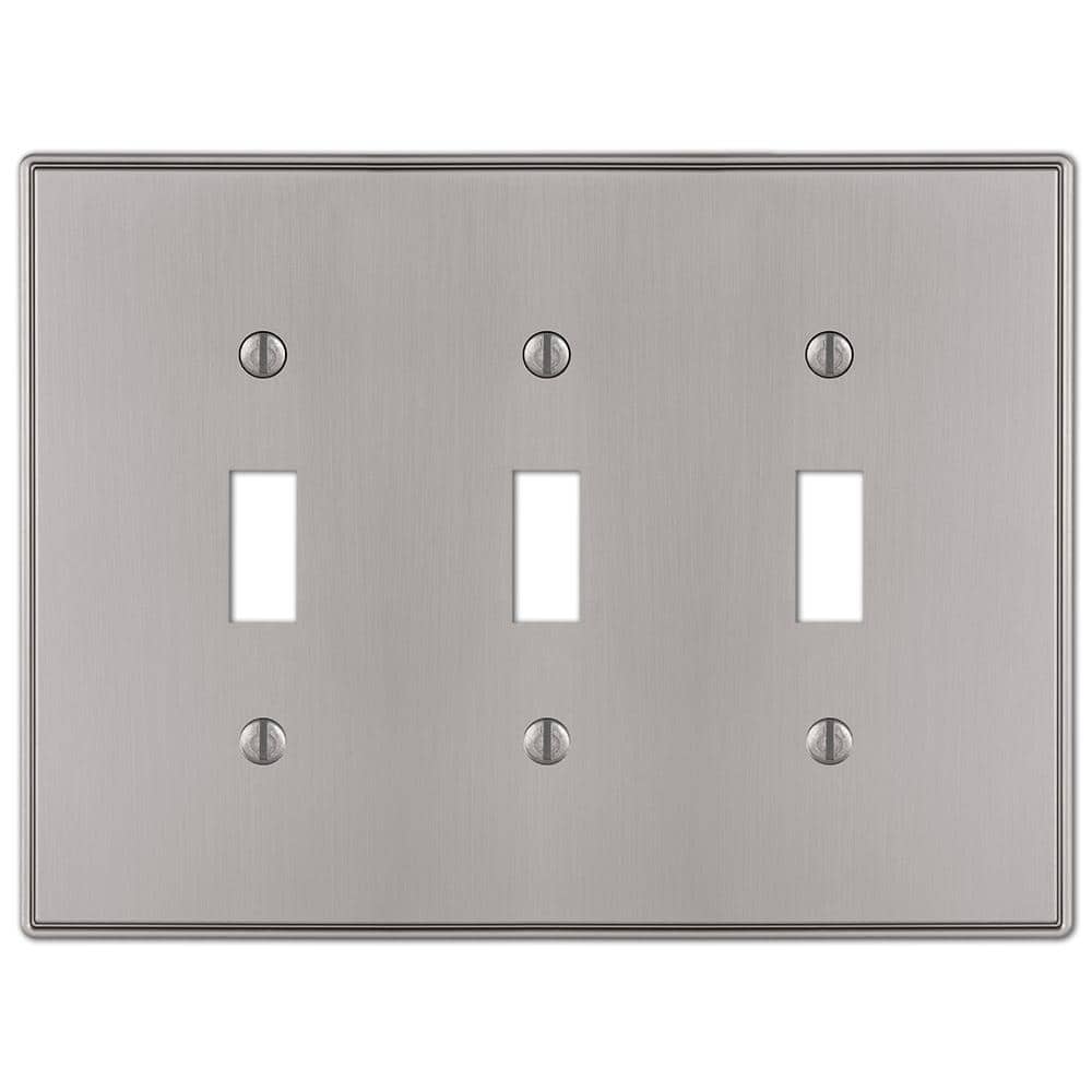 Ansley 3 Gang Toggle Metal Wall Plate - Brushed Nickel price history on PriceWatchPro