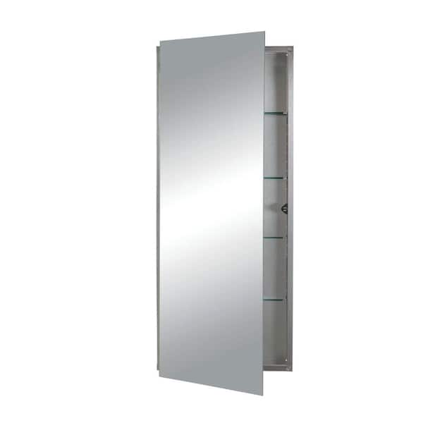 JENSEN Illusion 15 in. W x 36 in. H x 3-1/4 in. D Recessed 4-Shelf Bathroom Medicine Cabinet