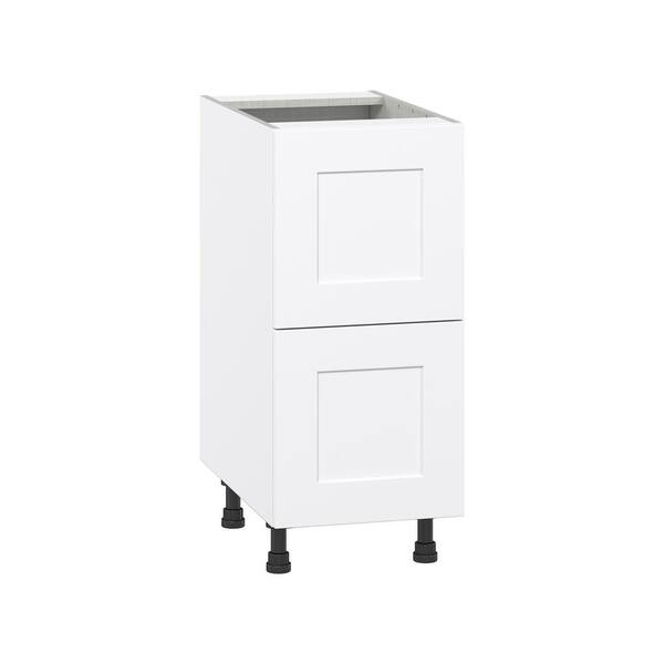 J COLLECTION Wallace Painted Shaker 12 in. W x 34.5 in. H x 24 in. D Warm White Assembled Base Kitchen Cabinet with a Drawer