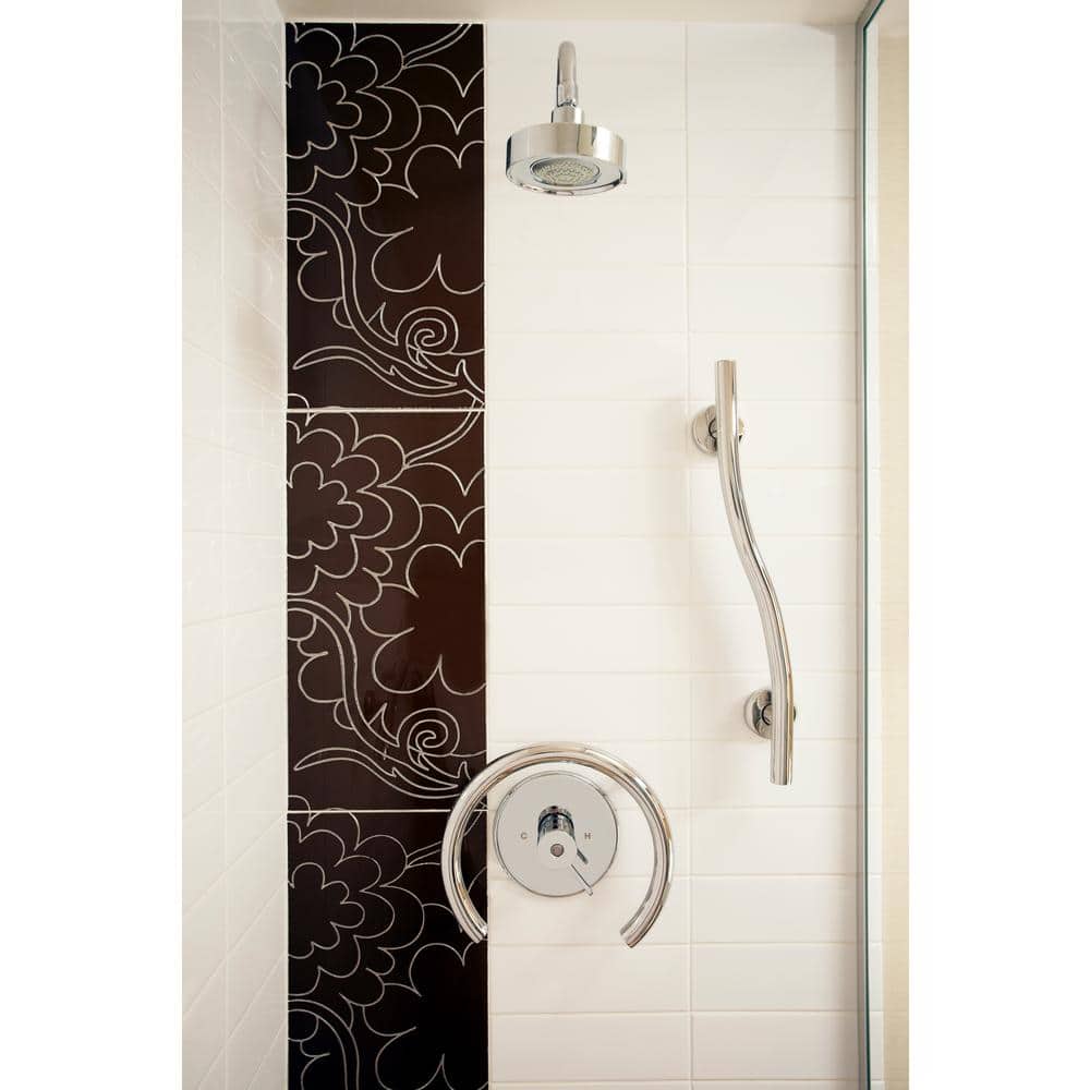 18" Polished Stainless Steel Wave Grab Bar