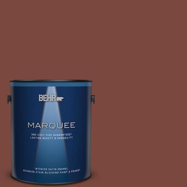 BEHR MARQUEE 1 gal. #S150-7 Fire Roasted One-Coat Hide Satin Enamel Interior Paint & Primer