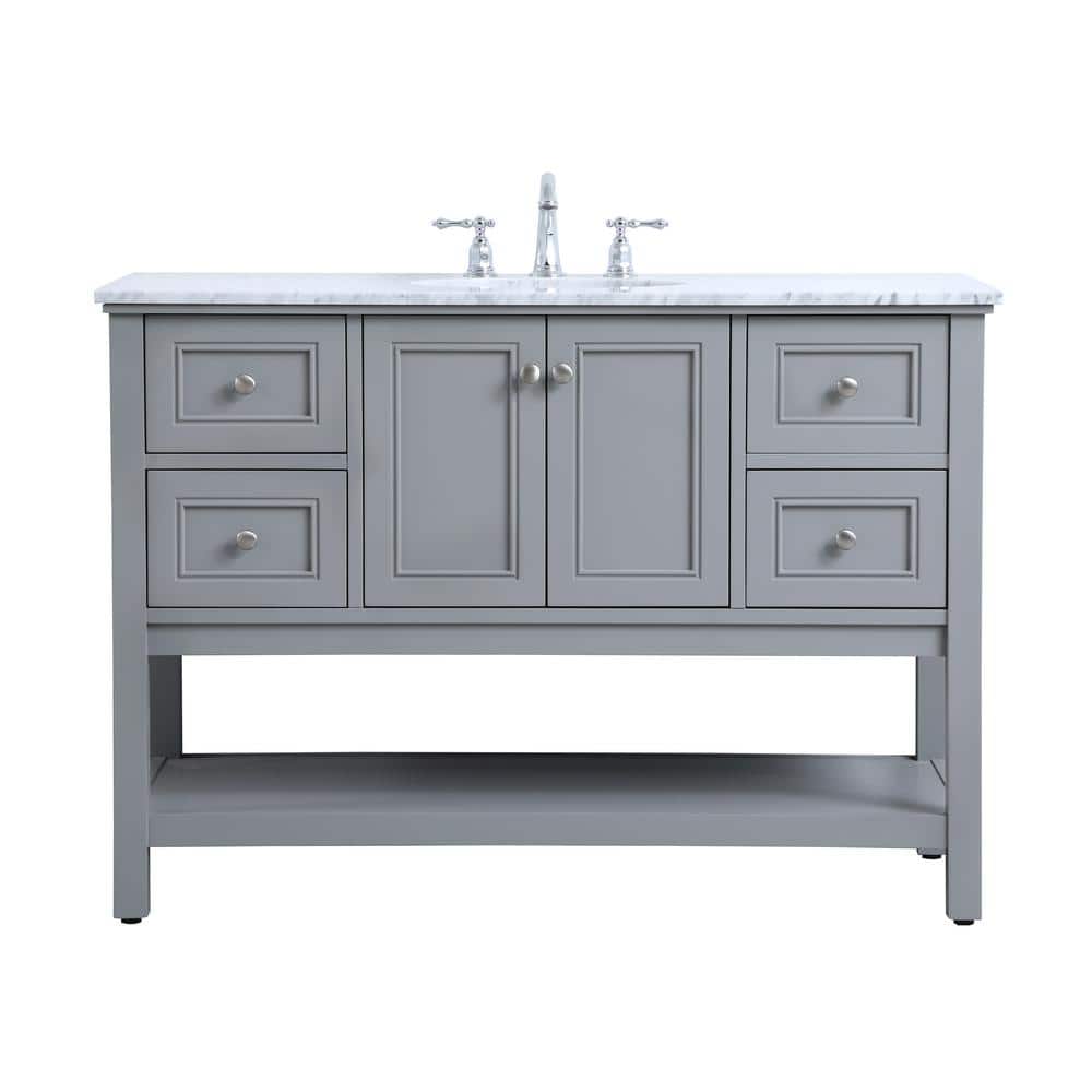 Simply Living 48 in. W x 22 in. D x 33.75 in. H Bath Vanity in Grey with Ca