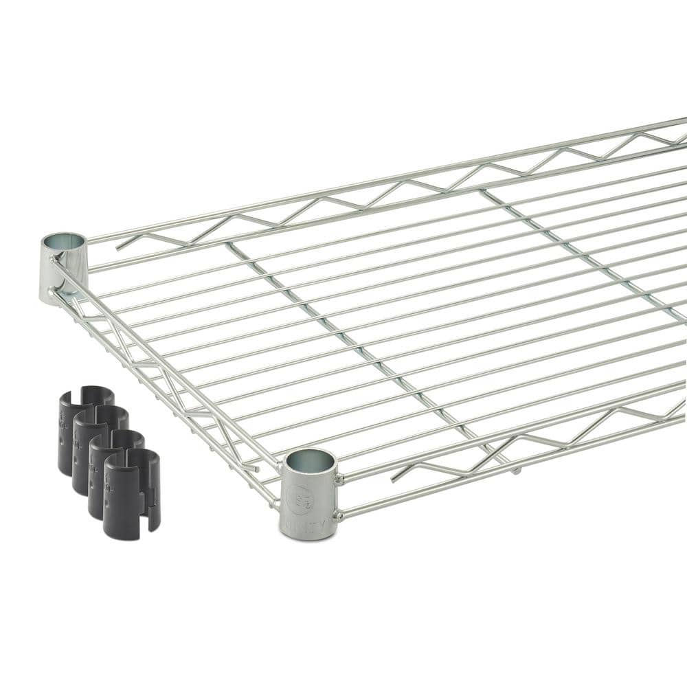 Chrome 24'' Adjustable Steel Pantry Rack with Wheels