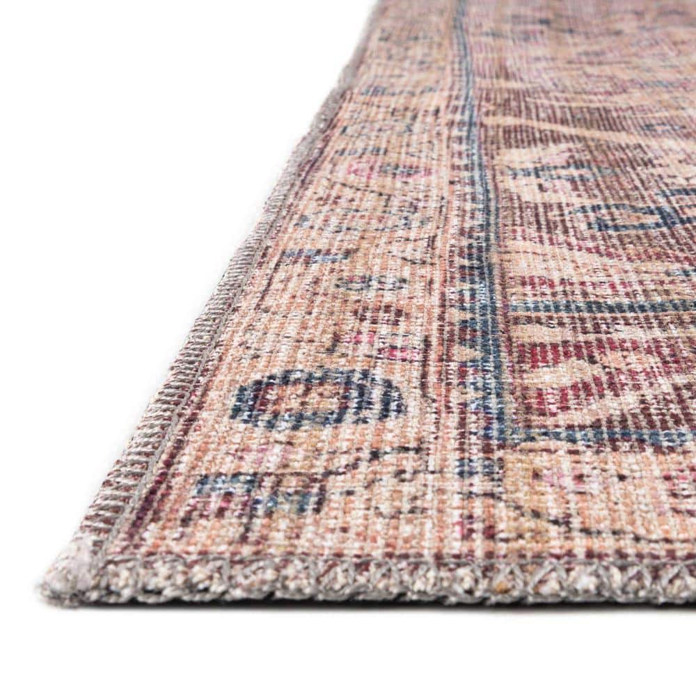 Nostalgia Octagon Pink Easy-Care Synthetic Area Rug